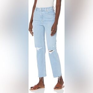 PAIGE Sarah Straight Ankle Jeans - Crash Destructed Wash | Size 28